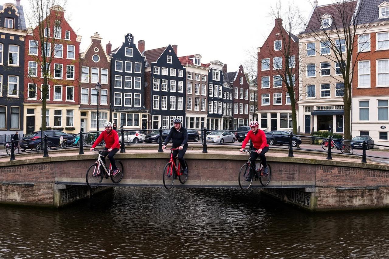 Cycling in Amsterdam, Netherlands