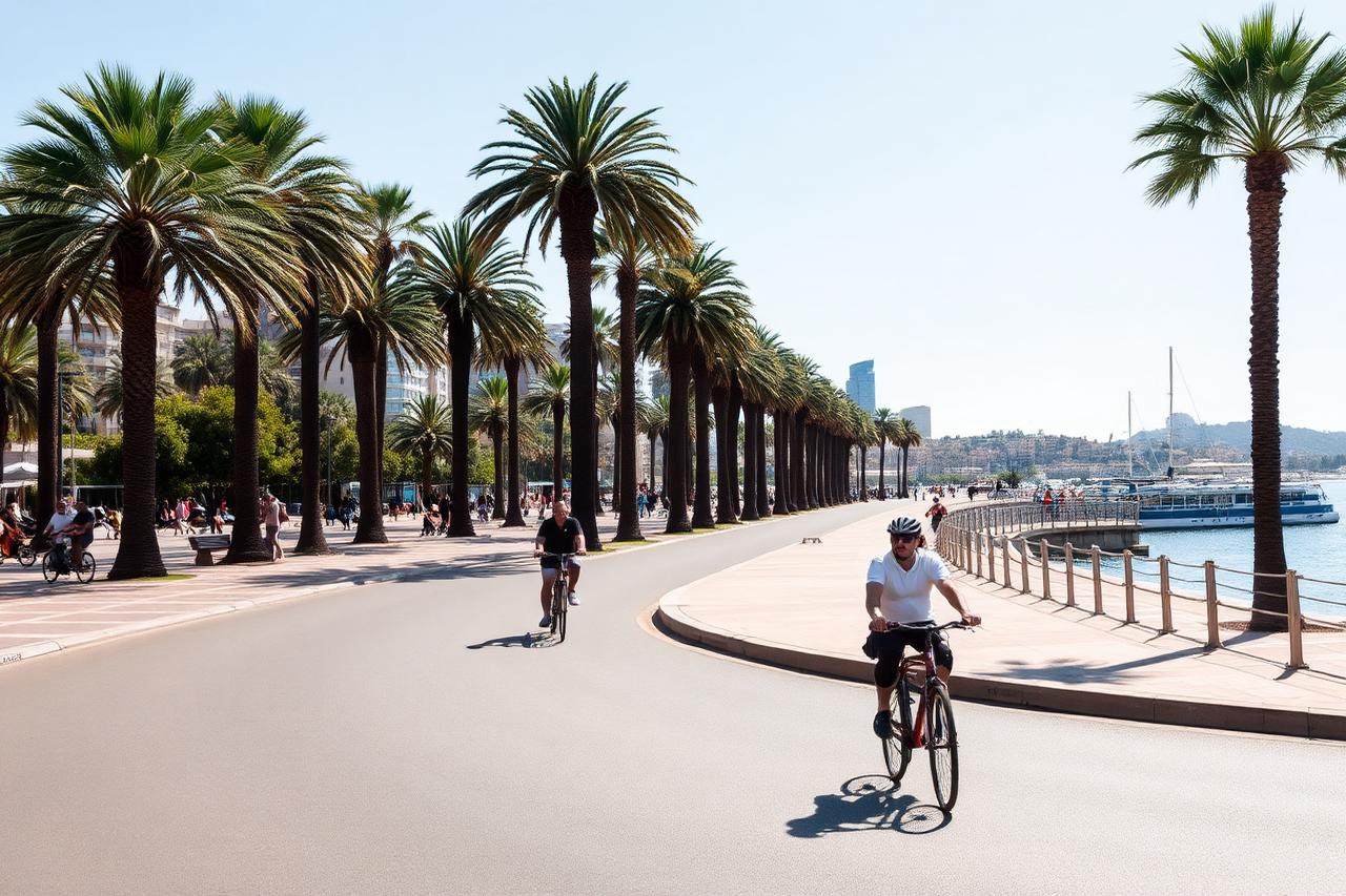 Cycling in Barcelona, Spain