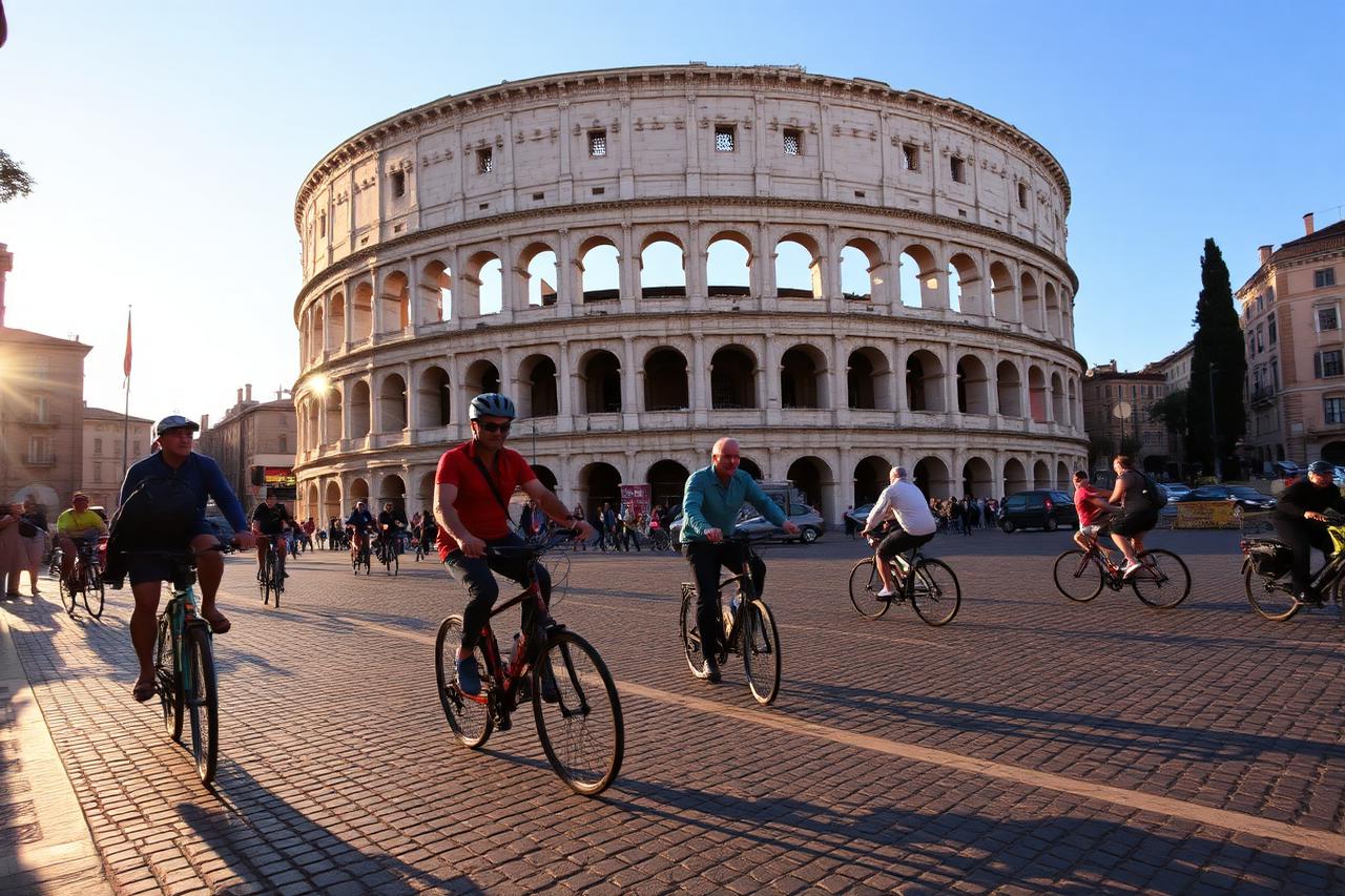 Cycling in Rome, Italy